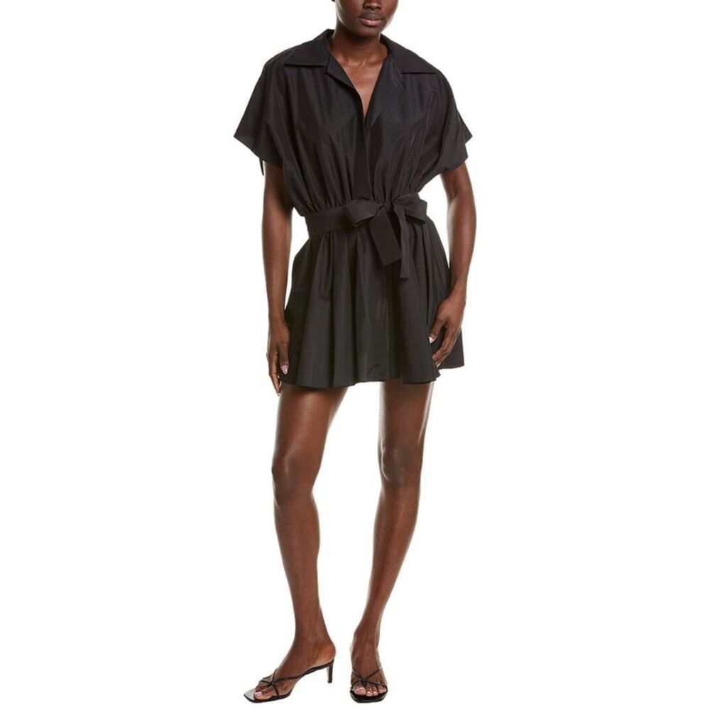 Norma Kamali Womens  Super Os Boyfriend Shirtdress, Black
